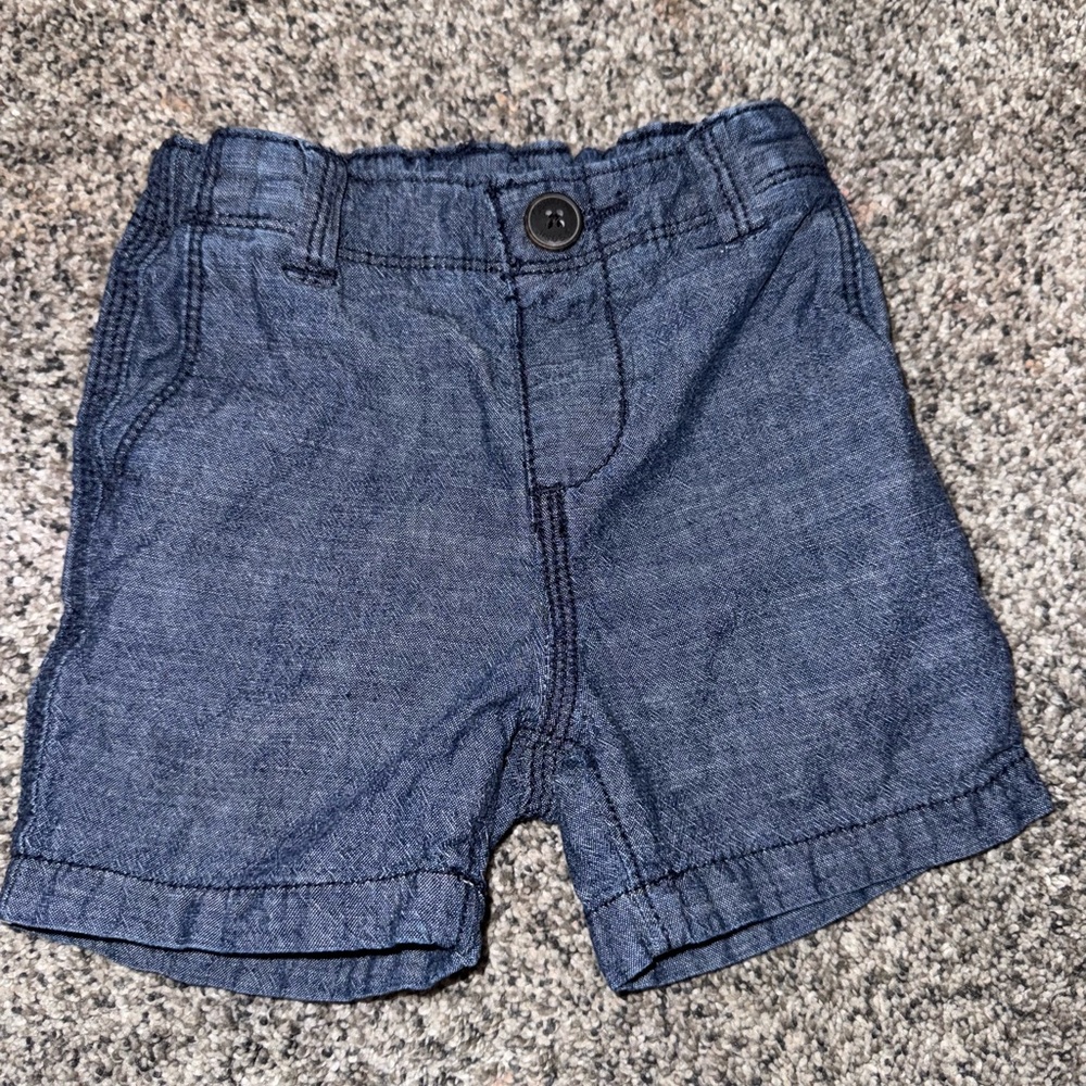 18 Month Dark Wash Blue Denim Button Adjustable Stretch Pocket Summer Shorts